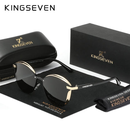 KINGSEVEN Fashion Cat Eye Polarized Sunglasses Women Luxury Ladies Driving Butterfly Glasses Men UV400 Large Frame Eyewear