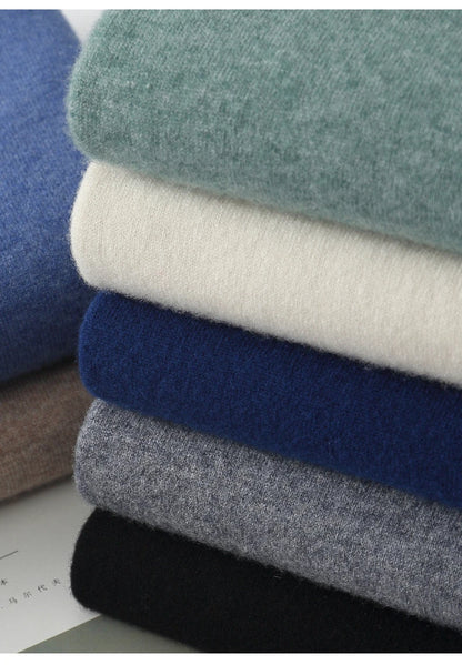 Autumn and winter new 100% pure wool sweater men's POLOL neck sweater lapel button cashmere sweater business bottoming shirt.