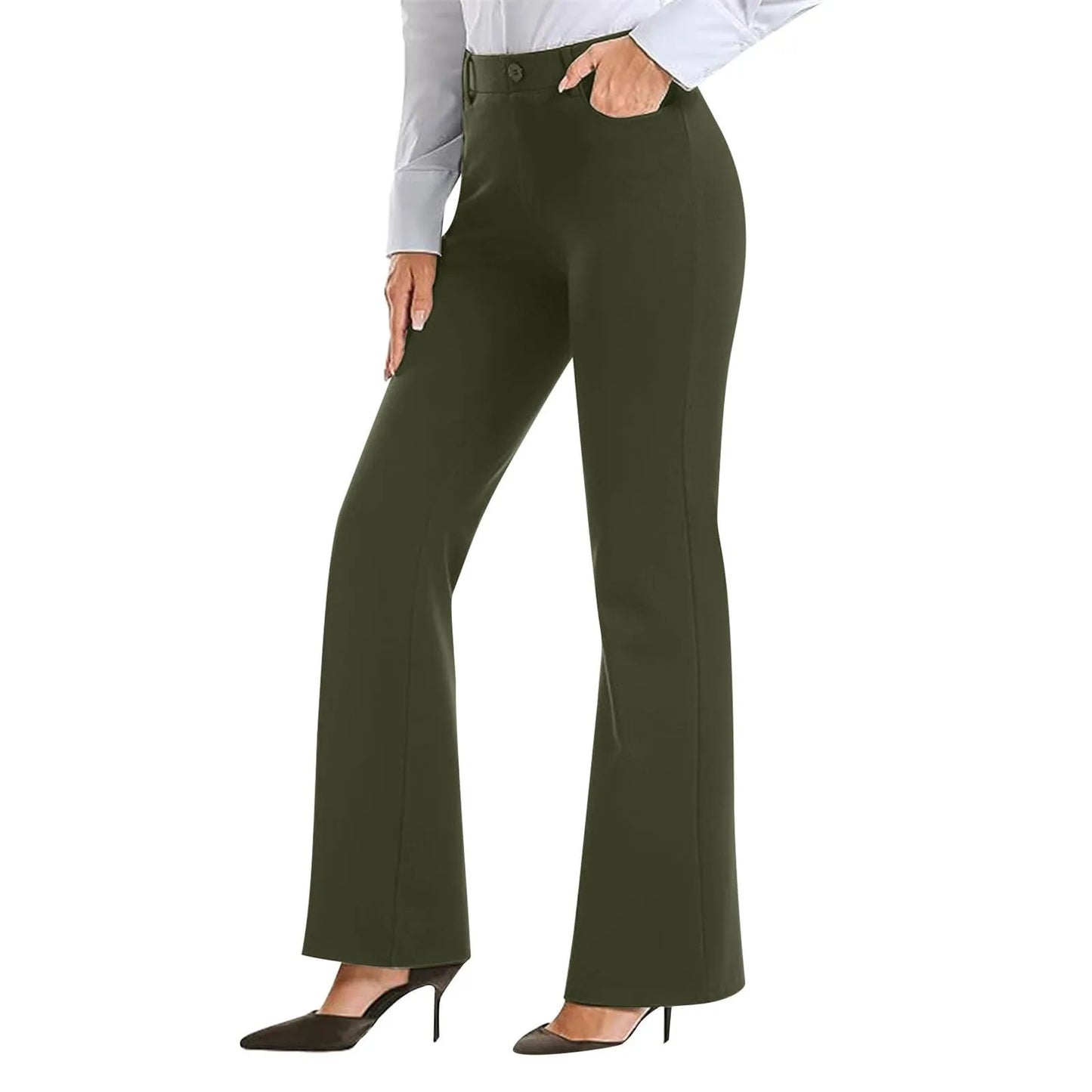 Women's Black Stretch Soft Cross Waist Flared Pants Yoga Casual Wide Leg Pants Sports Fitness Pants Women's Clothing