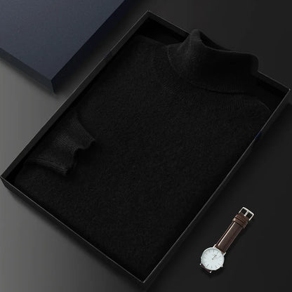 100% Cashmere Turtleneck Men Pullovers 2024 Autumn Winter Soft Light Warm Rolled Neck Jumper Jersey Pull Homme Knitted Sweater