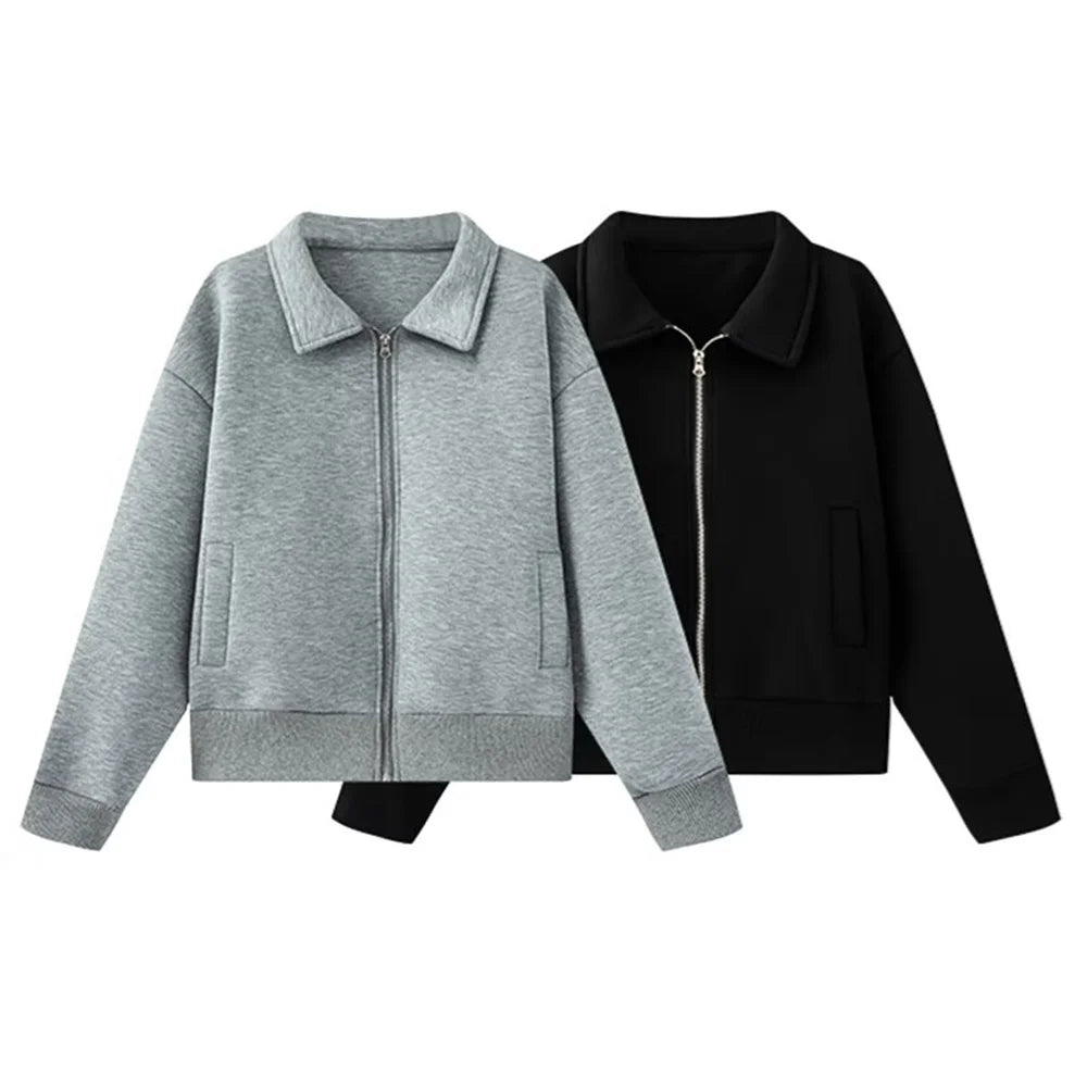 UNIZERA Women's Pilot Jacket with Collar Zipper Pocket Decoration Spring New Casual Women's Clothing
