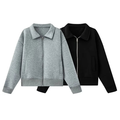 UNIZERA Women's Pilot Jacket with Collar Zipper Pocket Decoration Spring New Casual Women's Clothing