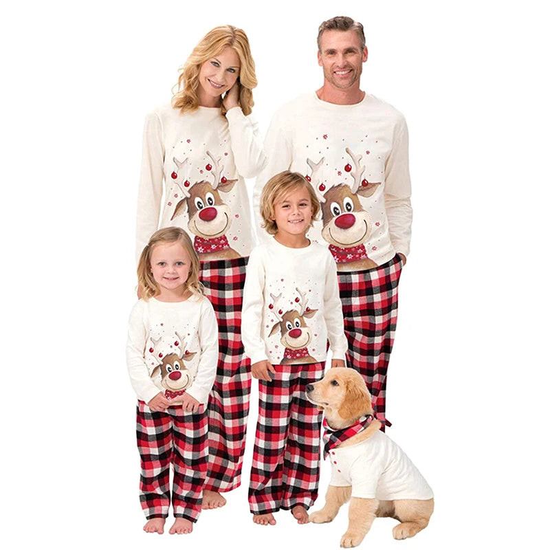 Family Christmas Pajamas Set Xmas Matching Deer Mother Daughter Father Son Clothes Adult Kid Sleepwear Baby Mommy And Me Pyjamas