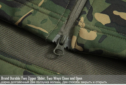 Men's Soft Shell Camouflage Tactical Jacket Men Waterproof Fleece Lined Coat Hooded Outdoor Hiking Hunting Clothes