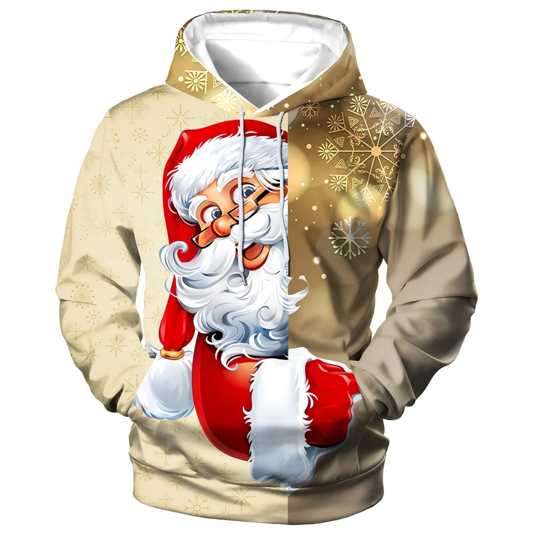 New Women's Pullover Hoodie Sweatshirt 3D Graphic Reindeer Casual Long Sleeve Hooded Regular Tops Wear Street Dailywear Clothing