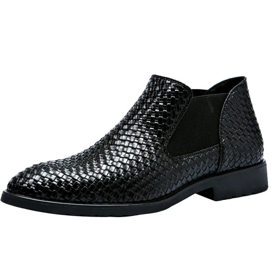 Men's Black Leather Luxury High Quality Chelsea Classic Business Boots Shoes