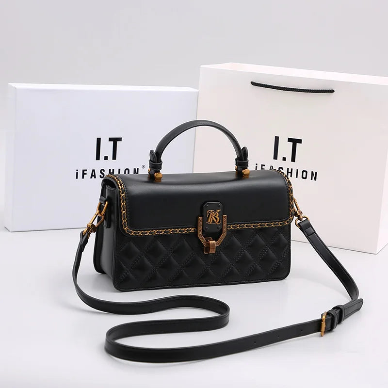 Ladies' handbag diamond grid bag 2024 new autumn and winter high-end small square bag designer crossbody shoulder bag