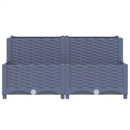 80x80x38 cm Raised Garden Bed - Durable Polypropylene Planter for Outdoor Gardening