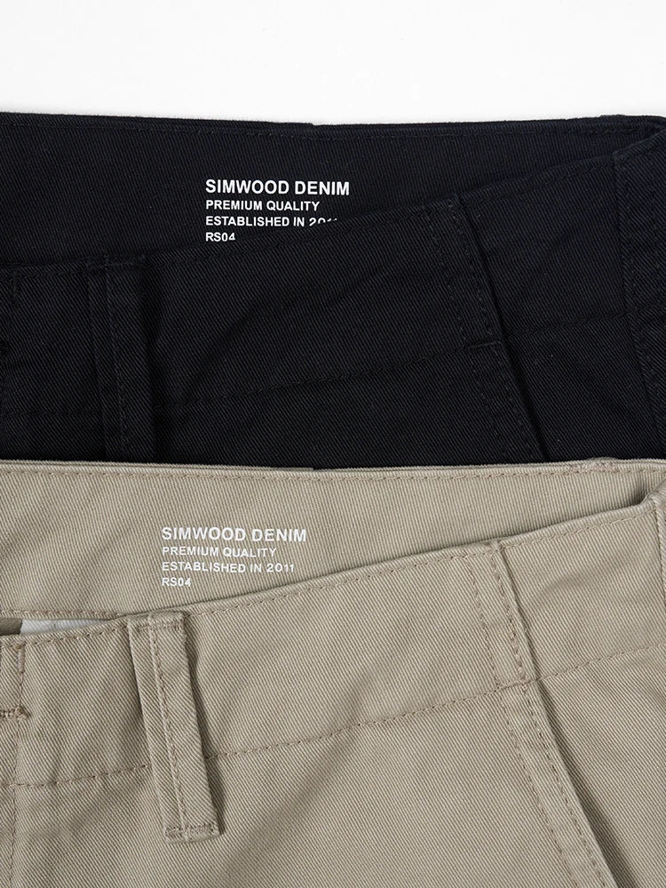 Autumn New Regular Straight Pants Men 320gsm Dark Washed Fabric Chinos Plus Size Trouseres