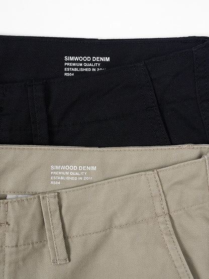 Autumn New Regular Straight Pants Men 320gsm Dark Washed Fabric Chinos Plus Size Trouseres