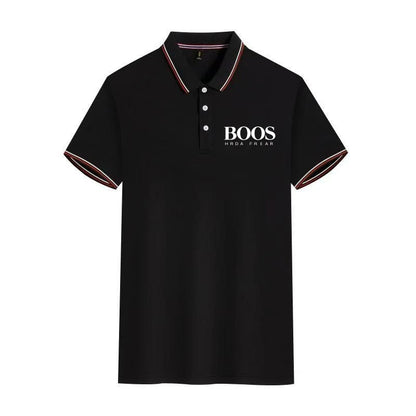 Solid Color Polo Shirt Men's Business Polo Collar Half Sleeved Top 2024 Summer Casual Short Sleeved T-shirt for Men An
