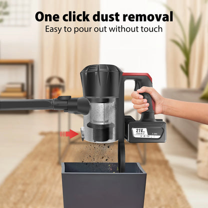 DayPlus Upgraded Cordless Vacuum Cleaner Dual Filtration, 15000Pa Multifunctional Upright Cordless Handheld Cleaner for Home Car