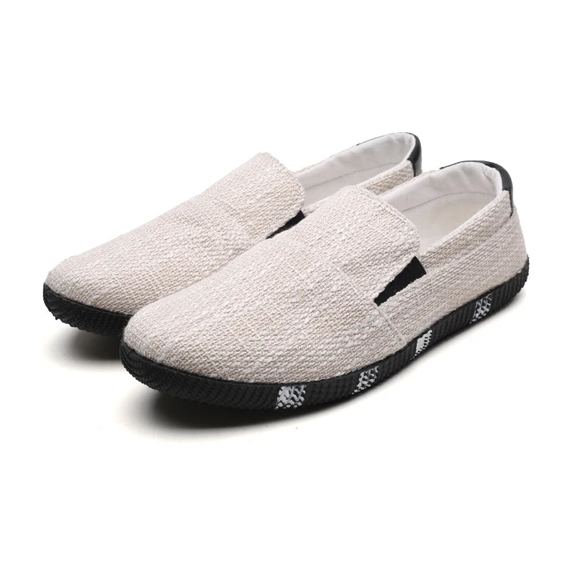 Men's Board Shoes Summer New Luxury Canvas Breathable Soft Sole Hiking Casual Fashion Trend Linen Lazy Fashion Brand Shoes