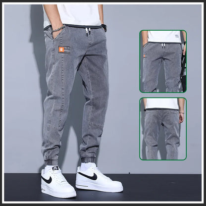 Men's Loose Harlan Strap Denim Pants Casual Versatile Fashion Baggy Jeans For Men Streetwear