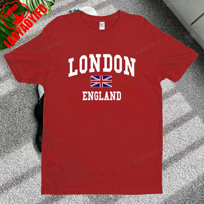London T-shirt Official National Flag Printed Mens Short Sleeve Cotton Shirt Tee Graphic Tshirts for Men Clothing Women Tops