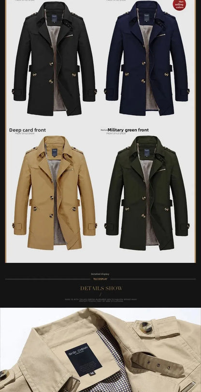 Casual Cotton Work Jacket Men's Spring Autumn New Style Pure Cotton Windbreaker Lightweight Summer Men's Clothing Coat