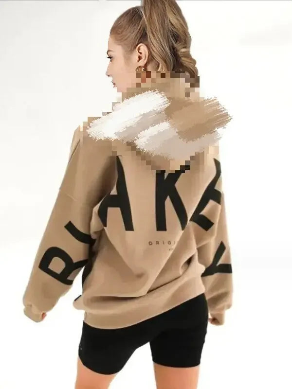 Y2K American Harajuku Clothing Thickened Fashion Letter Printing Pullover  Sweatshirt Women's New Style Long Sleeve Sweatshirt