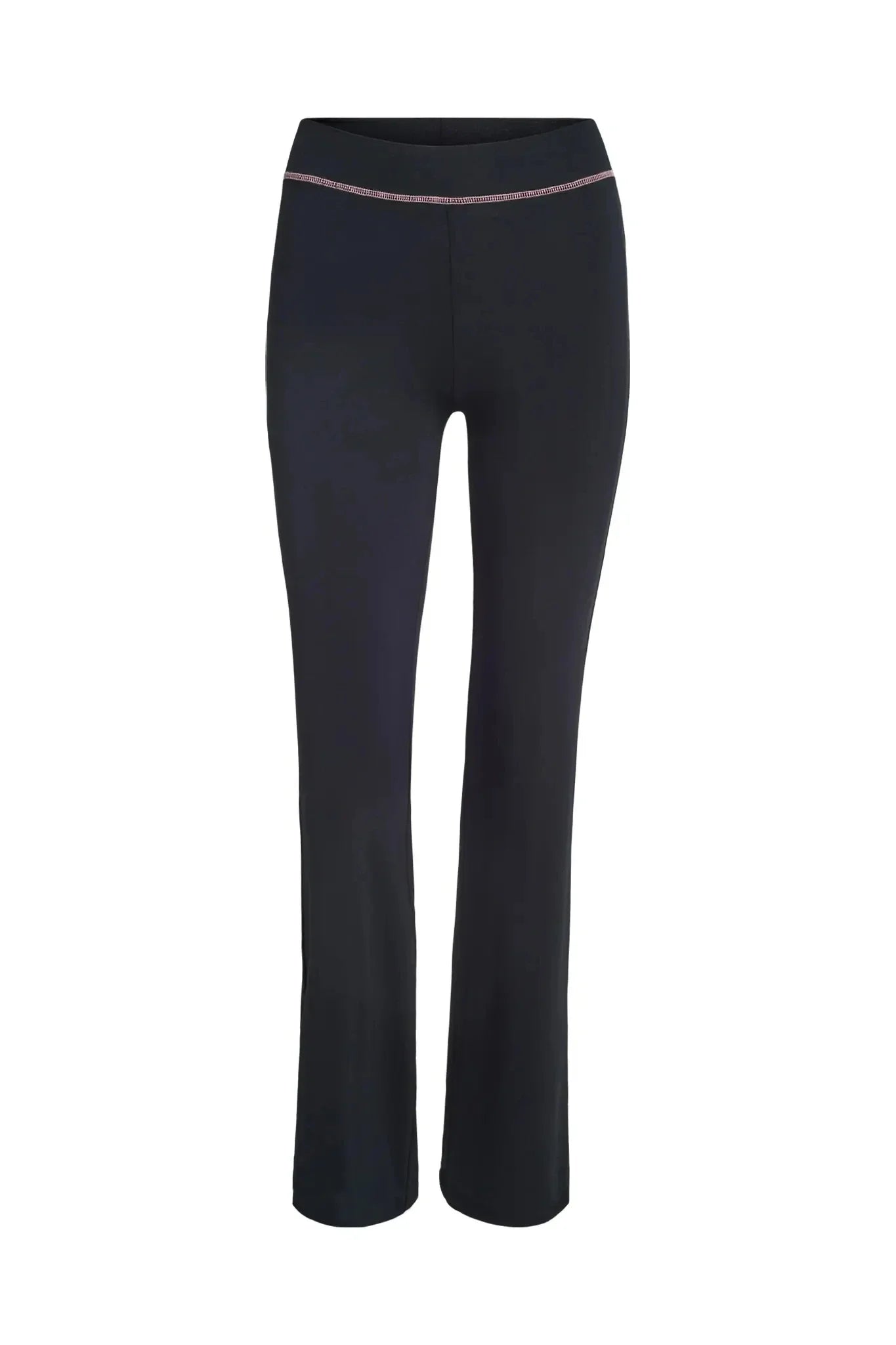 iamgia black cotton zipper hooded long sleeved high stretch top low waist micro flared pants for women 2024