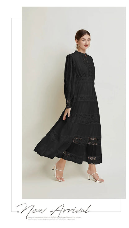 French Fashion Retro Dress Summer Clothing Lace Lace Splicing V-neck Design Lantern Sleeve Dress White Club Outfits for Women