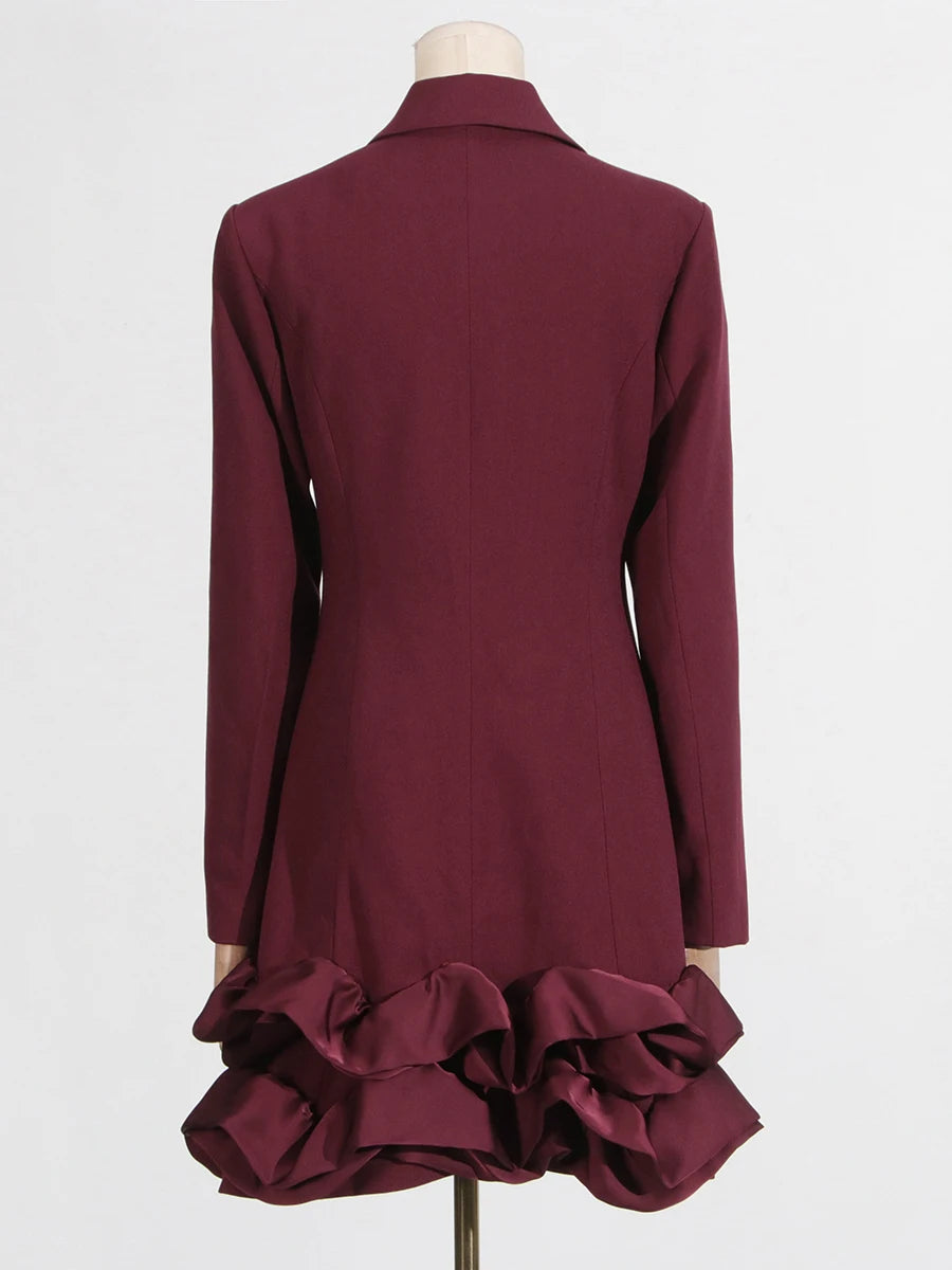 Women O Neck Long Sleeve High Waist Temperament Elegant Mini Dress