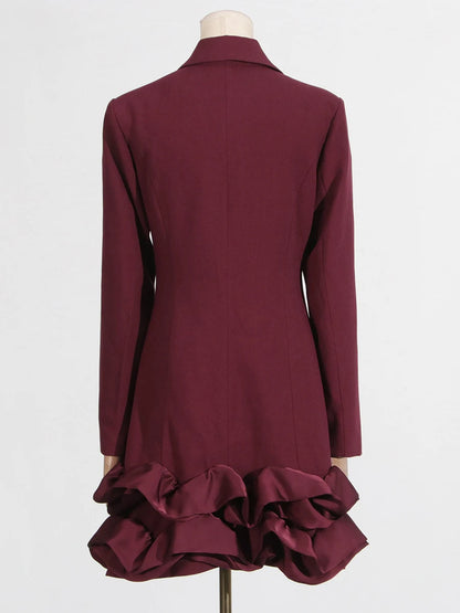Women O Neck Long Sleeve High Waist Temperament Elegant Mini Dress