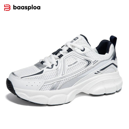 Baasploa Women Sports Shoes Outdoor Lightweight Breathable Jogging Sneakers Female Casual Mesh Anti-slip Lace Up Running Shoes