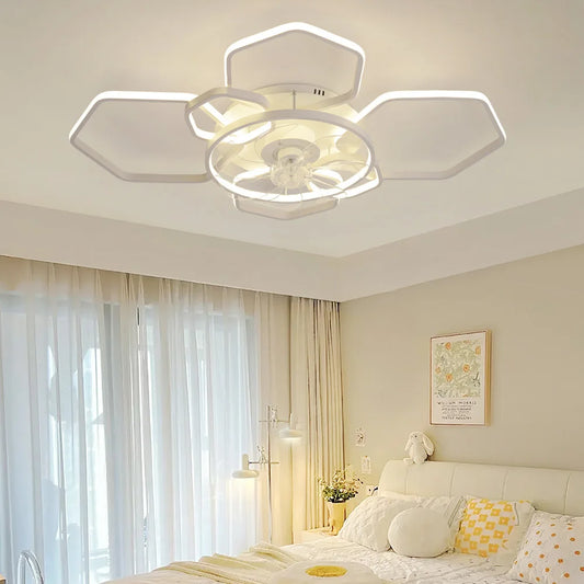 Geometrical Ceiling Fan Light with Remote Control 60W