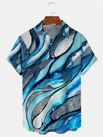 Men's Summer Hawaiian Shirt Short Sleeve 3D Printed Beach Shirt