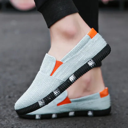 Men's Board Shoes Summer New Luxury Canvas Breathable Soft Sole Hiking Casual Fashion Trend Linen Lazy Fashion Brand Shoes