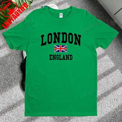 London T-shirt Official National Flag Printed Mens Short Sleeve Cotton Shirt Tee Graphic Tshirts for Men Clothing Women Tops