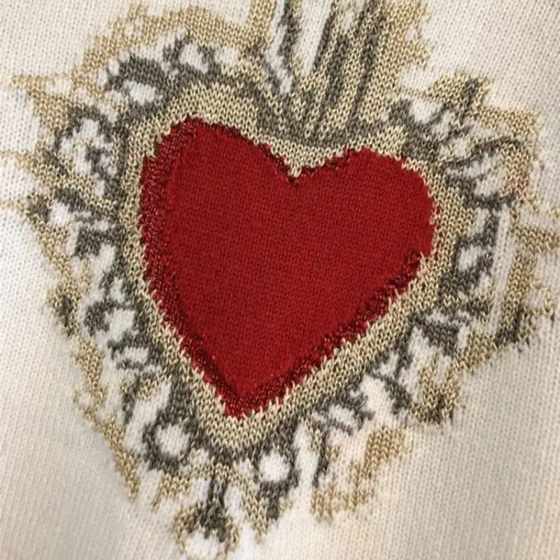 Elegant Sweater Women Casual Fashion Loose Women Sweaters and Pullovers Love Embroidery Jumper Sueter Mujer
