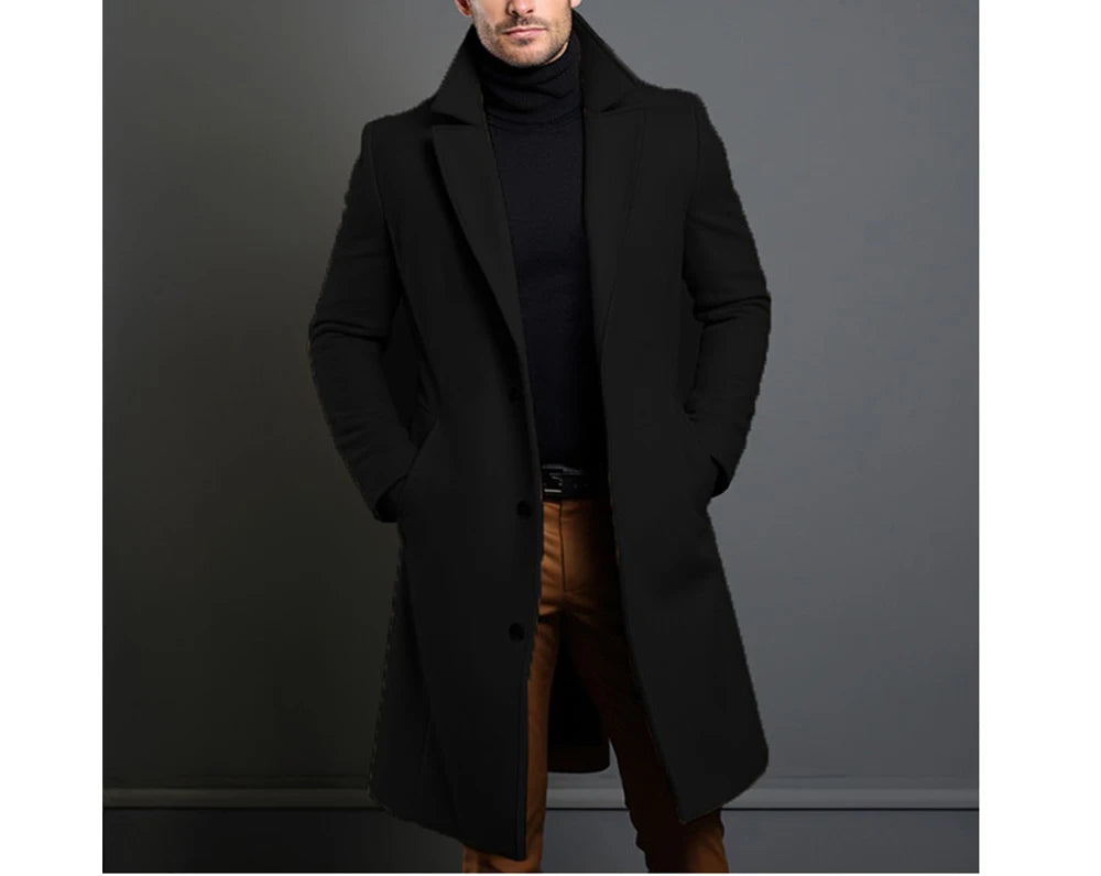 Winter Men's Trench Coats Luxury Male Mid-Long Warm Wool Jackets Casual Mens Business Comfortable Overcoat Clothing