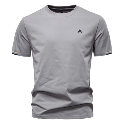 AIOPEAON Mens Solid Color Sporty O-neck Casual T-Shirt For Stylish Wear High Quality Male Tops Men's T-shirts