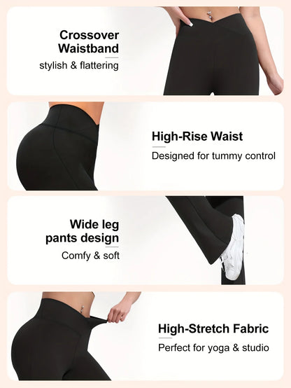 1 solid color high waisted bell bottom pants, sports yoga pants, spring and summer running and fitness bell bottom pants