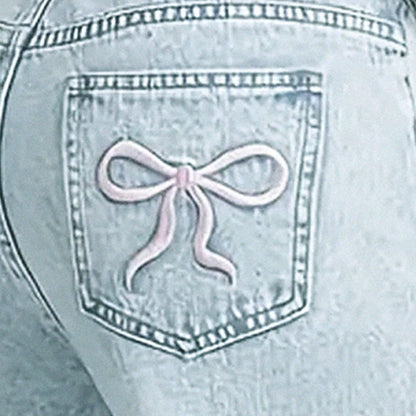 Light Blue Women's denim pants Straight Leg baggy jeans with pocket Spring 2025 Loose jeans