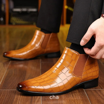 Men's Chelsea Boots New Leather Shoes Plus Size Boots for Men 46 47 48 High Top Shoes Men's Leather Boots Casual Business Shoes