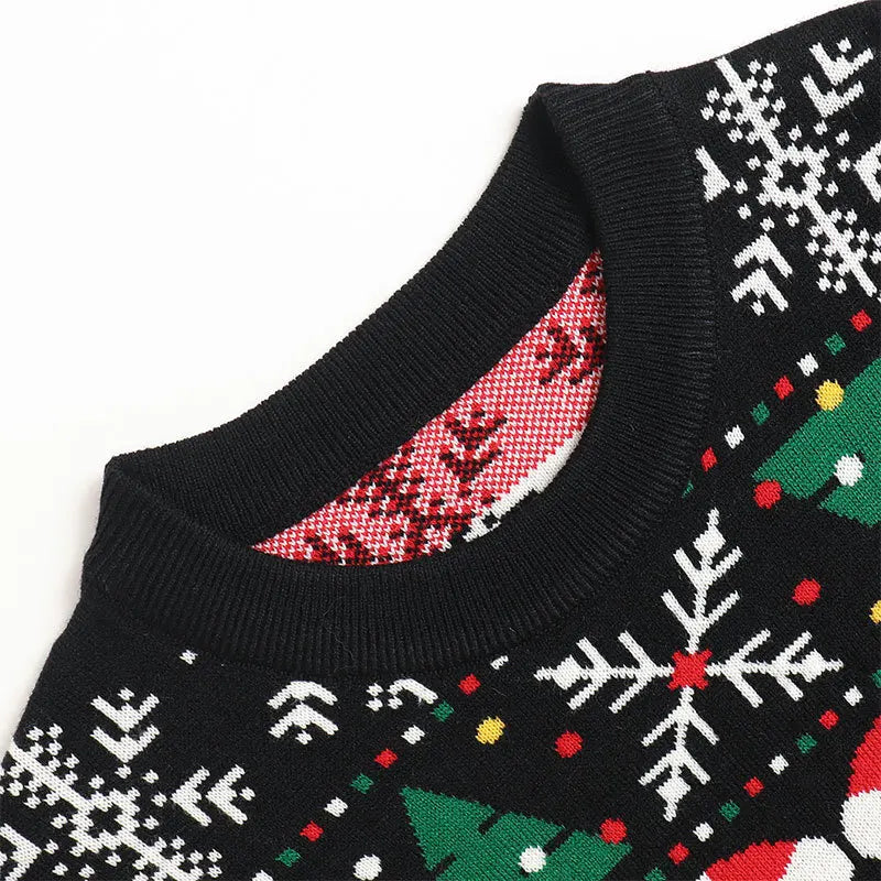 Plus Size Ugly Christmas Sweater | Cartoon Print Skin-Friendly Knitwear | Oversized Pullover for Women & Men