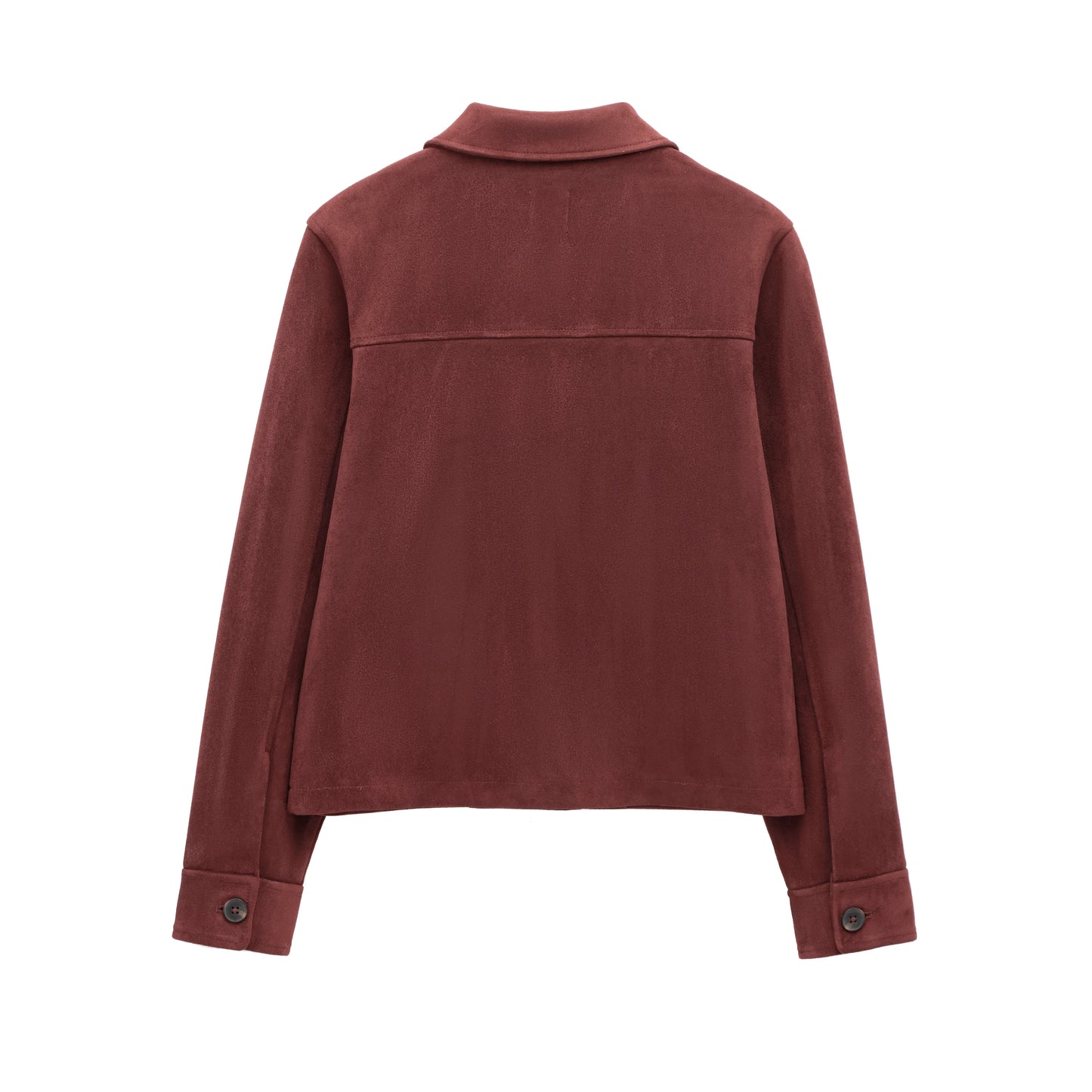TRAF Women's Suede Texture Jacket 2025 Fashion Long Sleeve Cropped Coats Women Casual New In Outerwear