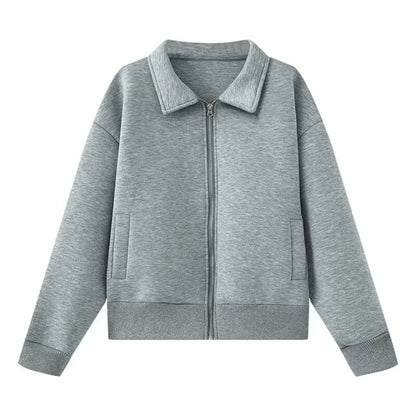 UNIZERA Women's Pilot Jacket with Collar Zipper Pocket Decoration Spring New Casual Women's Clothing