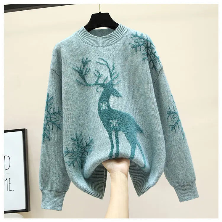 Autumn Winter New Long Sleeve Knitting Pullovers O-Neck All-match Loose Plus Size Sweet Sweaters Fashion Casual Women Clothing