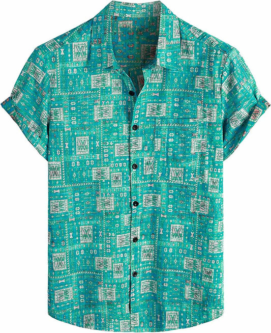 Summer Men's Hawaiian Shirt Casual Floral shirt Short sleeve single breasted beach tropical fashion oversized shirt