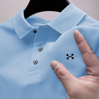 2025 Men's short sleeved breathable T-shirt, business casual polo shirt, original , comfortable clothing, new fashion, summer