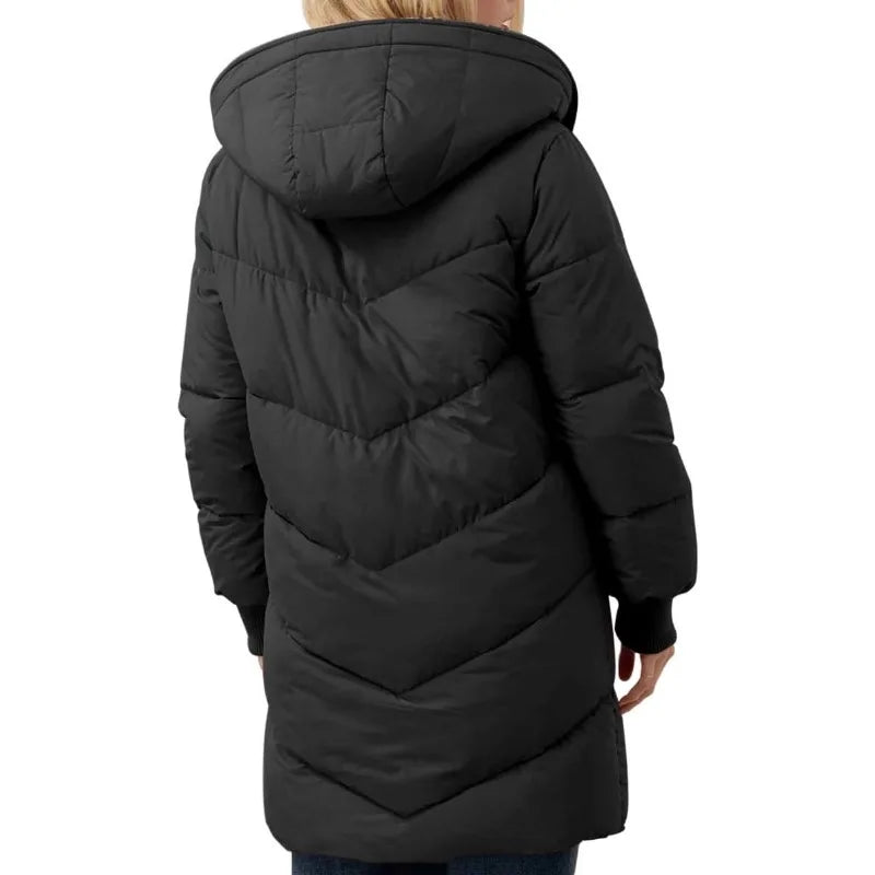 Womens Winter Warm Coats Sherpa Fleece Lined Long Hooded Puffer Jacket