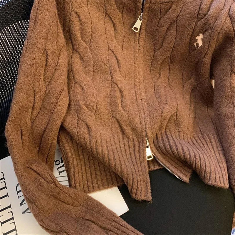 2025 New Fashion Autumn Winter Sweater Women Jacket Long Sleeves Loose Knitted Cardigan Coat Female Warm Outerwear Ladies Tops