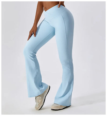 Flare Leggings Yoga Pants Women High Waist Wide Leg Pants Women Gym Workout Fitness Sports Flared Pant Latin Dance Trousers