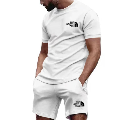2025 Summer Sports Men's Jogging Casual T-shirt + Shorts 2-piece breathable and quick-drying set