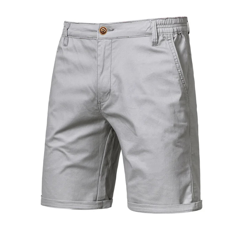 Men Summer Casual Business Shorts Soild Cotton Shorts For Man Elastic Waist Gym Running Shorts Sport Beach Shorts Male Clothes