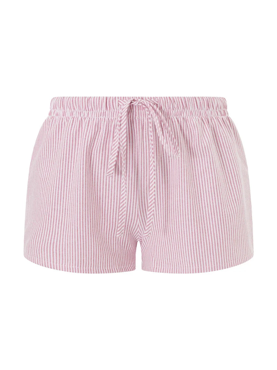 Casual Striped Shorts Women y2k Clothing Drawstring Elastic Waist Loose Fit Wide Leg Bottoms 2000s Aesthetic Streetwear