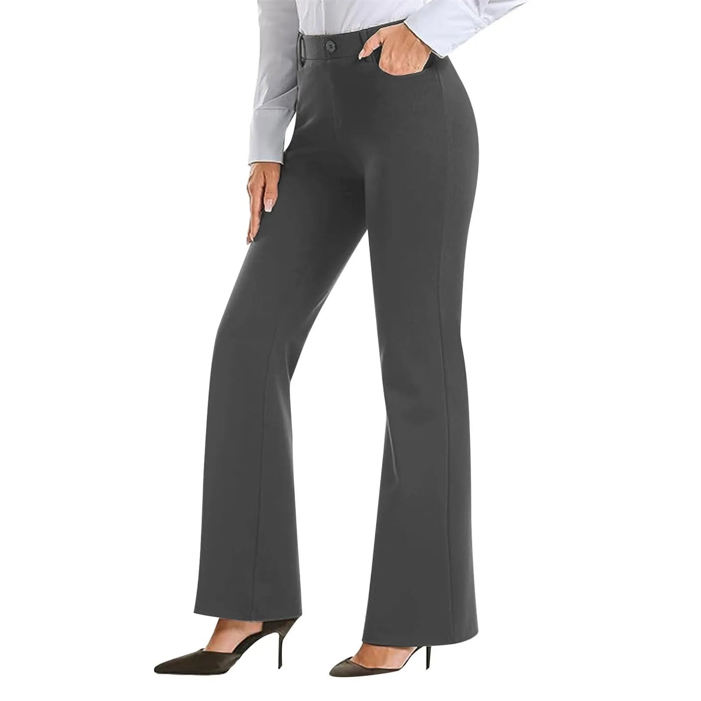 Women's Black Stretch Soft Cross Waist Flared Pants Yoga Casual Wide Leg Pants Sports Fitness Pants Women's Clothing