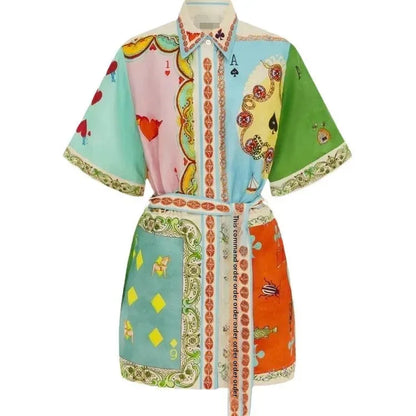 Casual Fashion Floral Print Shirt Cardigan Elegant Versatile Dress Cross-Border Hot Sale Of The Season New Independent Station W